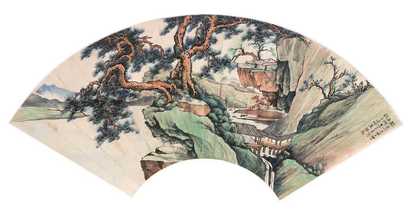 李上达 癸酉（1933年）作 山水 扇面